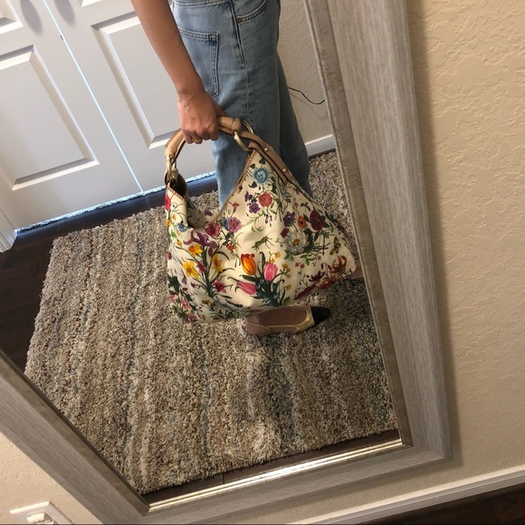 Authentic Gucci Floral Horsebit Hobo Bag Large - Picture 14 of 14